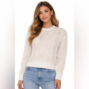 Calvin Klein Jeans White Open-Knit Sweater